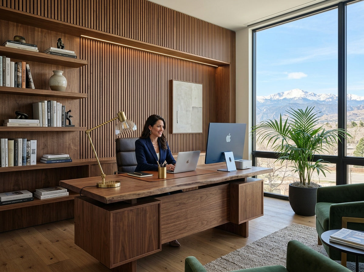 Broadmoor XL Walnut Acoustic Wall Panel — 270 × 110 cm